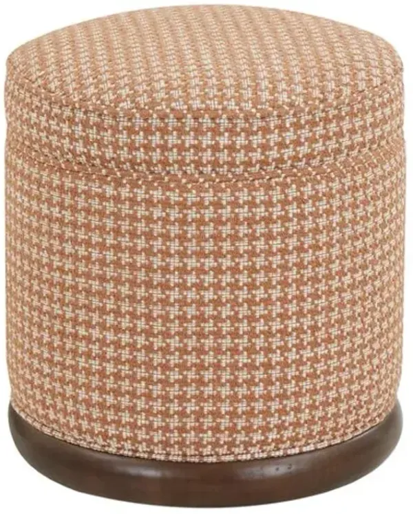 Cyrillus Chenille Ottoman - Brown