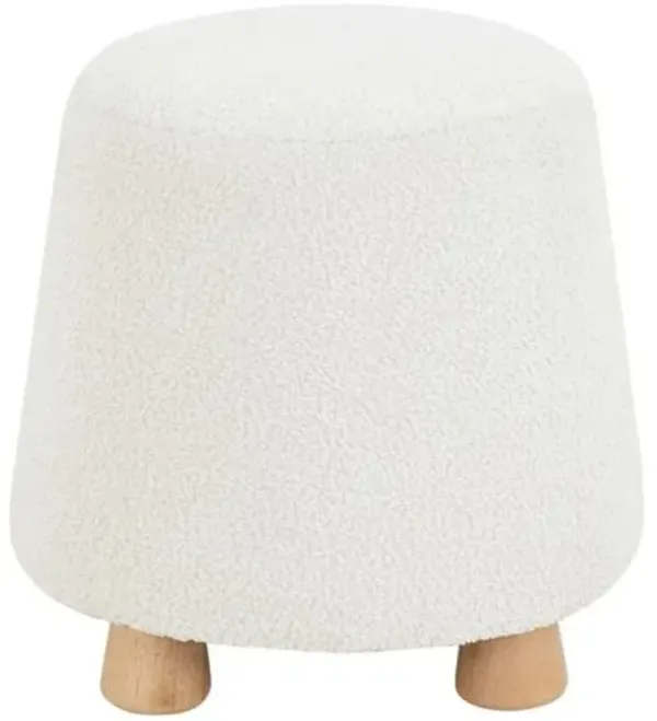 Cayel Chenille Ottoman - Ivory