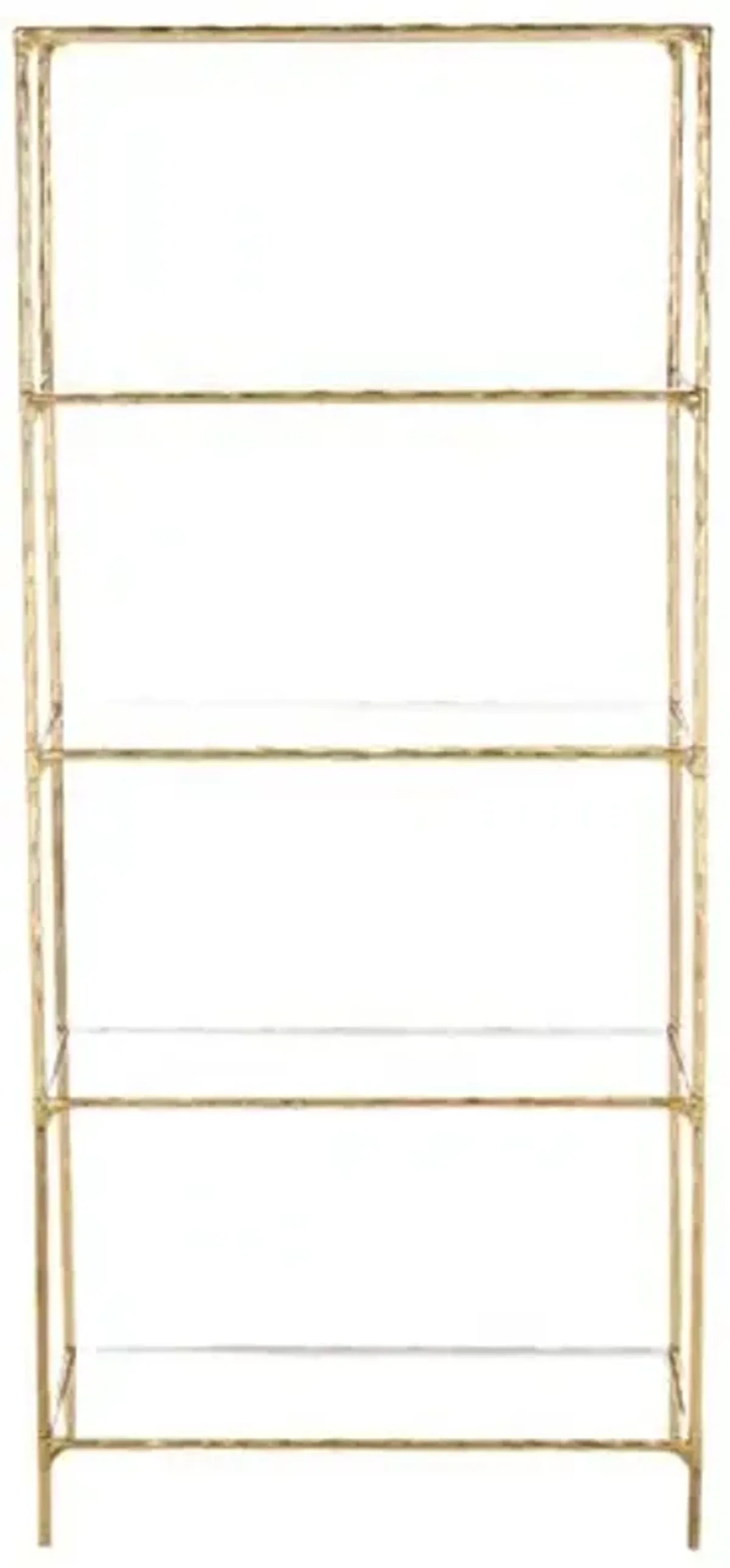 Lizbeth Forged Iron 5-Shelf Bookshelf - Brass - Gold