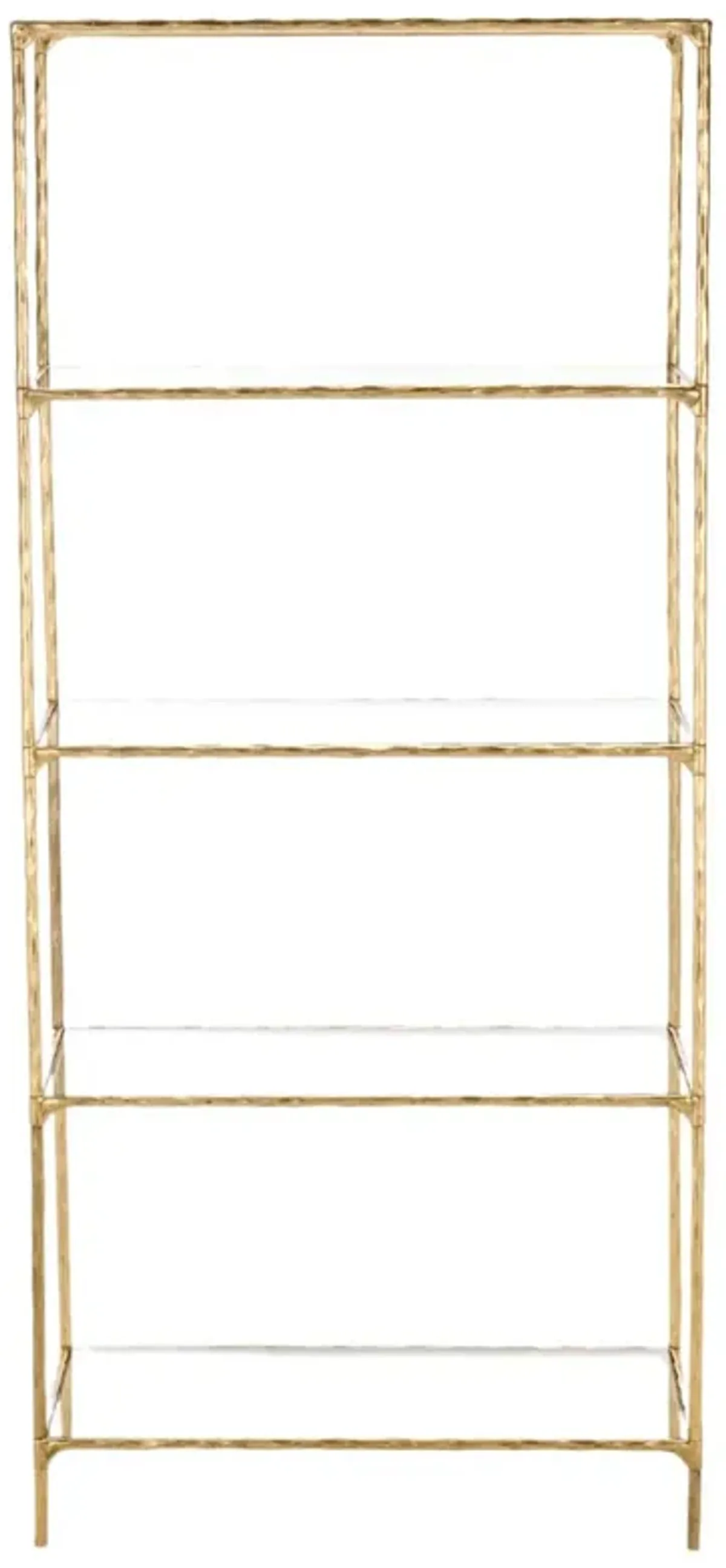 Lizbeth Forged Iron 5-Shelf Bookshelf - Brass - Gold