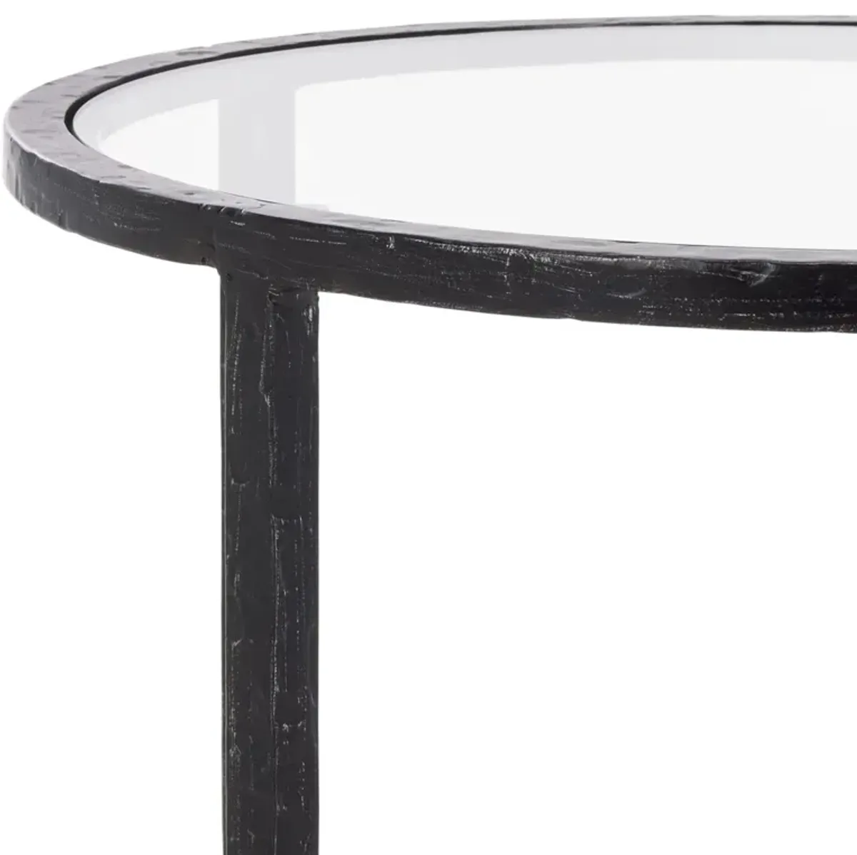 Novanan Forged Iron Round Accent Table