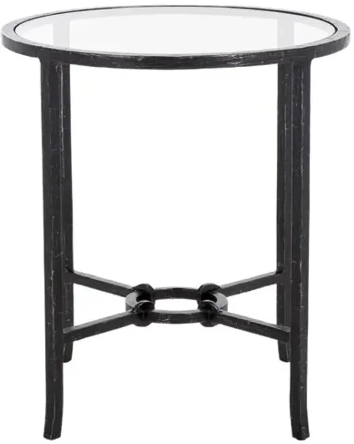 Novanan Forged Iron Round Accent Table - Black - 20Hx18.8Wx18.8D in