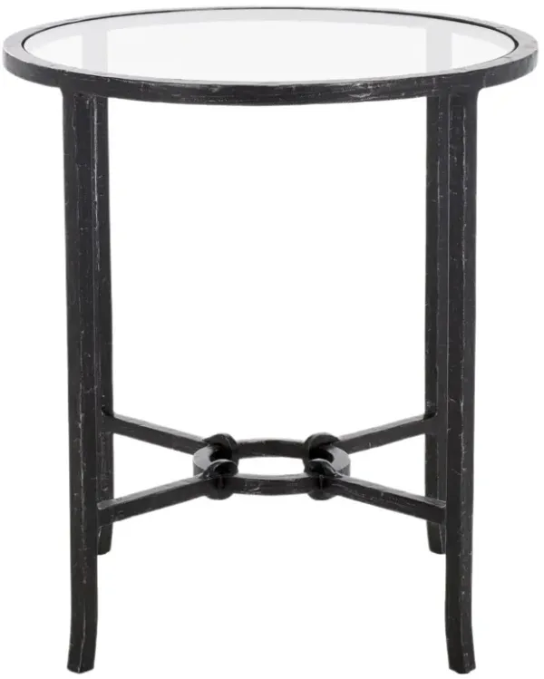 Novanan Forged Iron Round Accent Table