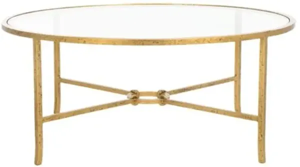 Novanan Forged Iron Round Coffee Table - Brown