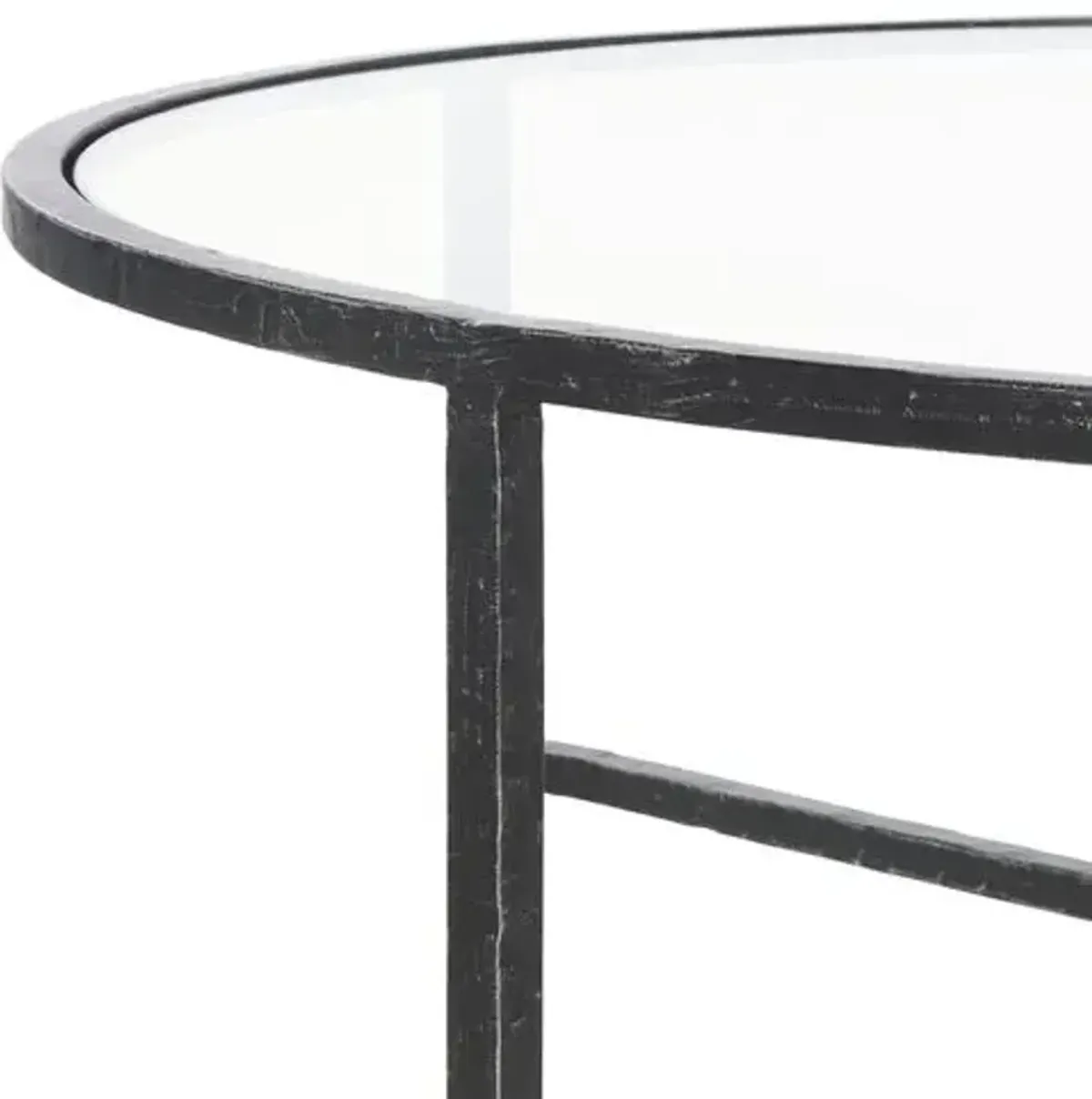 Novanan Forged Iron Round Coffee Table - Black