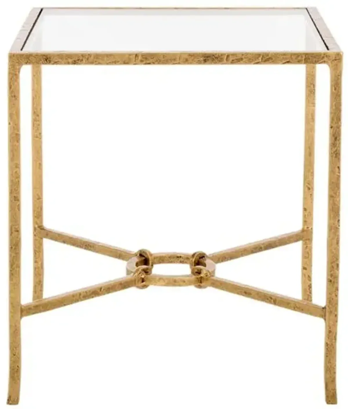 Novanan Forged Iron Square Accent Table - Gold - 19.8Hx18.8Wx18.8D in