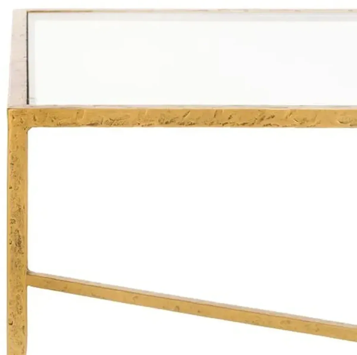 Novanan Forged Iron Rectangle Coffee Table - Clear