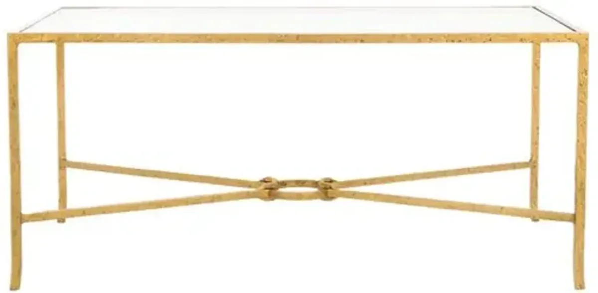 Novanan Forged Iron Rectangle Coffee Table - Clear