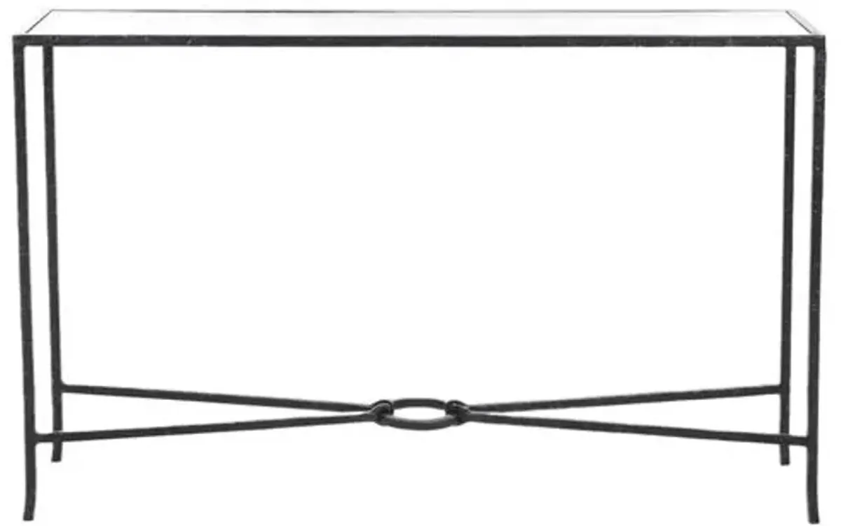 Novanan Forged Iron Rectangle Console Table - Black