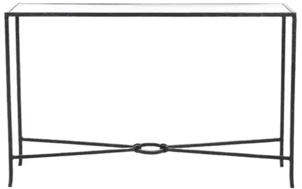 Novanan Forged Iron Rectangle Console Table - Black