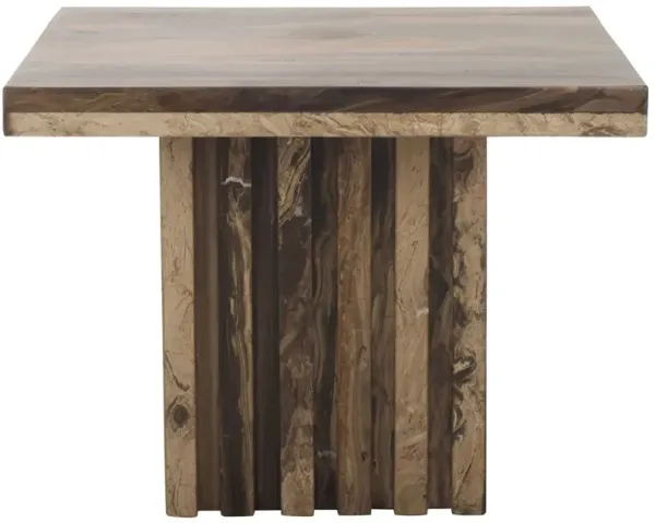 Corryn Marble Top Accent Table, Brown