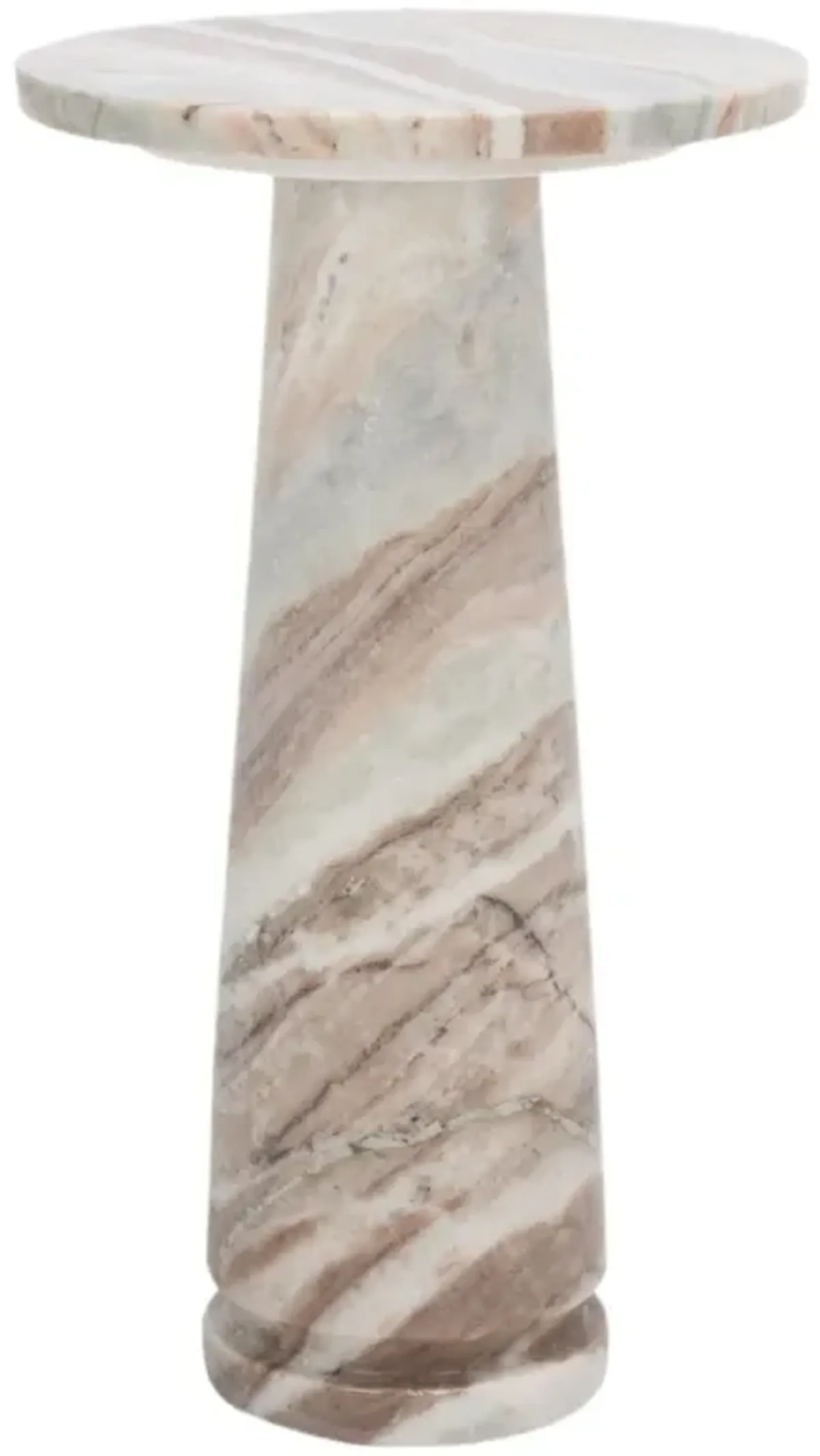 Calisan Round Marble Accent/Drink Table - White