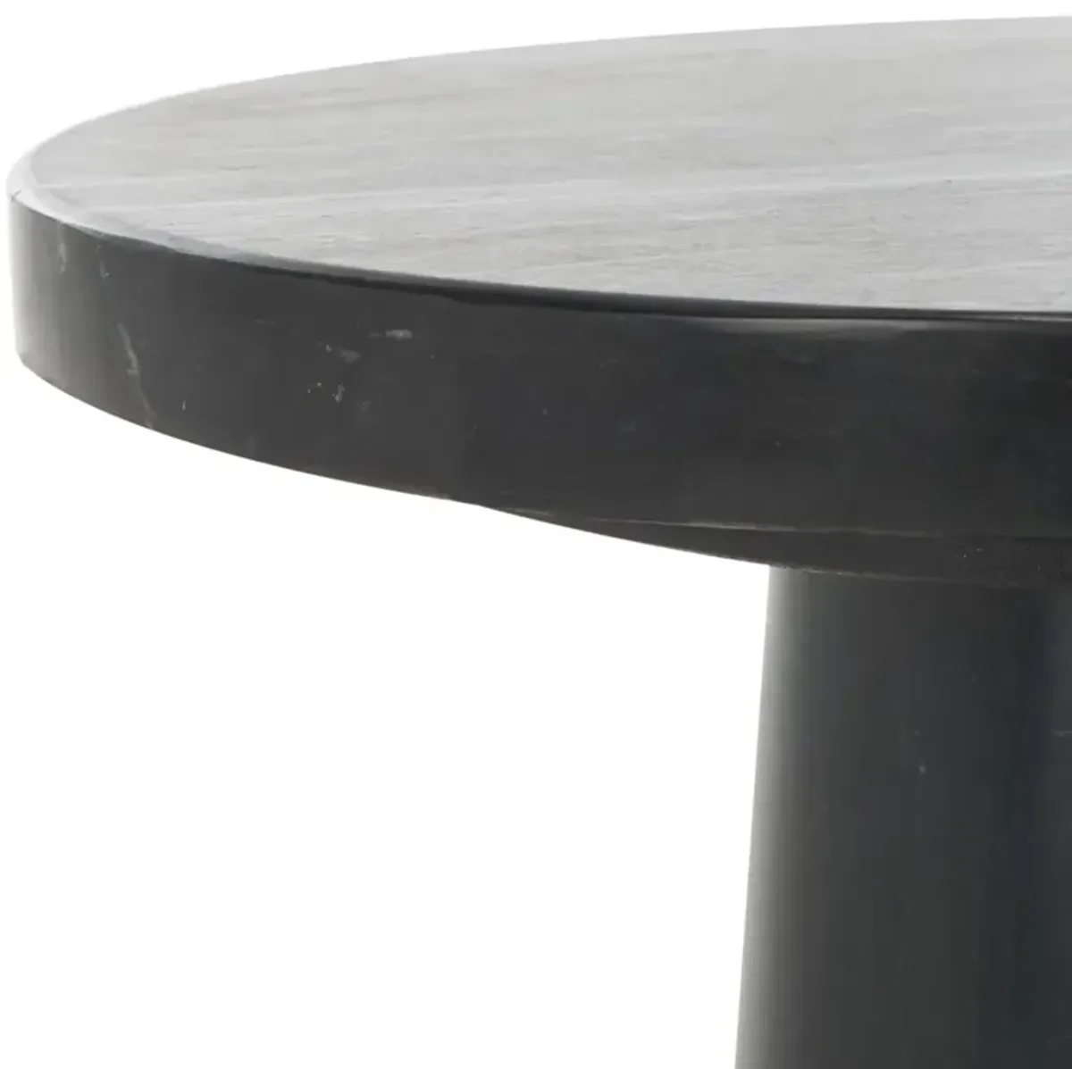 Calisan Round Marble Accent/Drink Table - Black