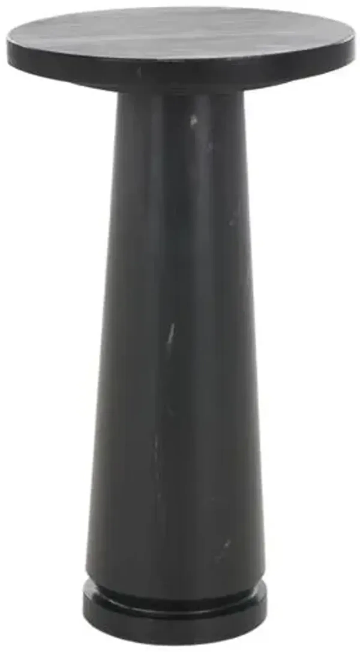 Calisan Round Marble Accent/Drink Table - Black