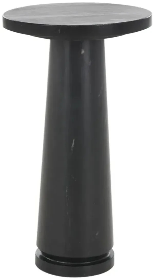 Calisan Round Marble Accent/Drink Table - Black