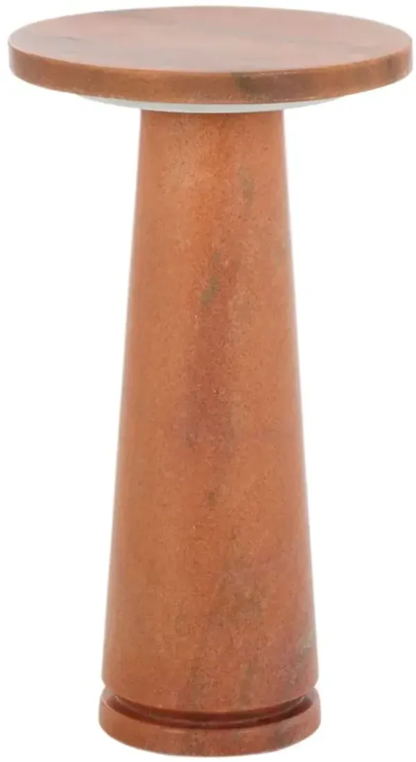 Calisan Round Marble Accent/Drink Table - Brown