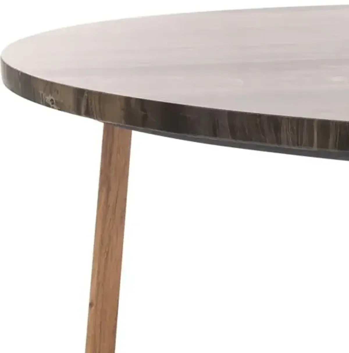 Elarann Marble Top Coffee Table - Brown/Natural