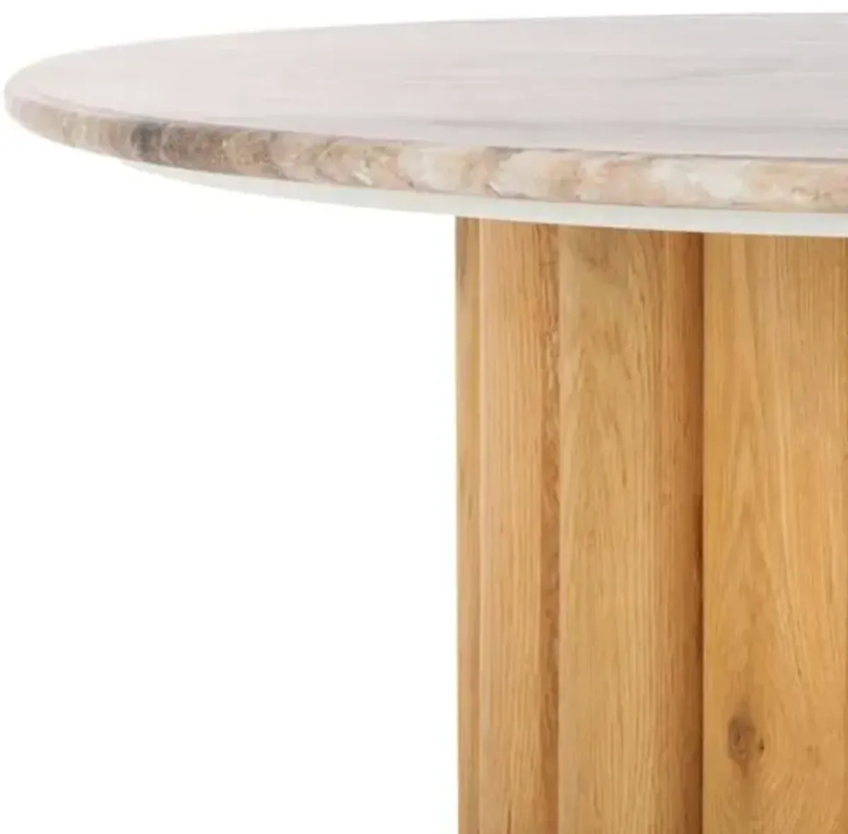 Kerynen 35" Round Marble Coffee Table - Brown