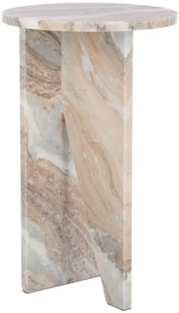 Myros Marble Drink Table - Brown