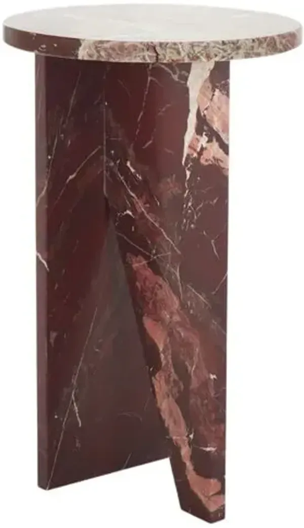 Myros Marble Drink Table - Red