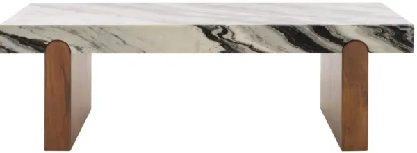 Myrel Marble Top Coffee Table, Hazel/Walnut