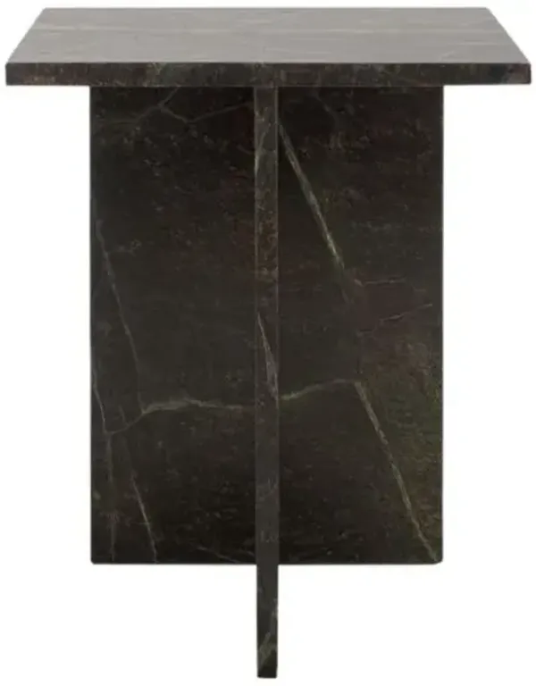 Cyriceth Marble Accent Table - Green - 22Hx18Wx18D in