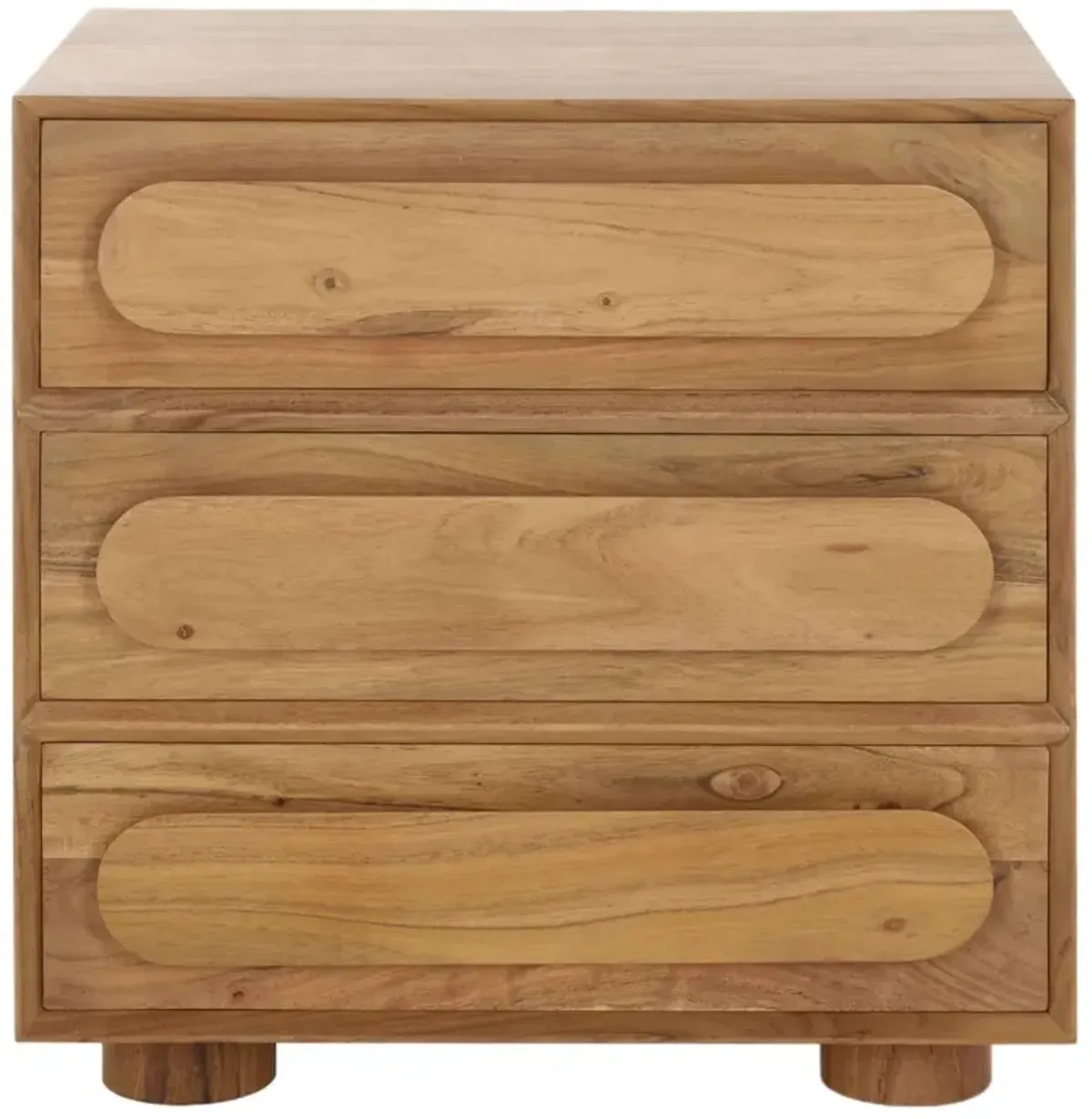 Veyren 3-Drawer Nightstand, Natural