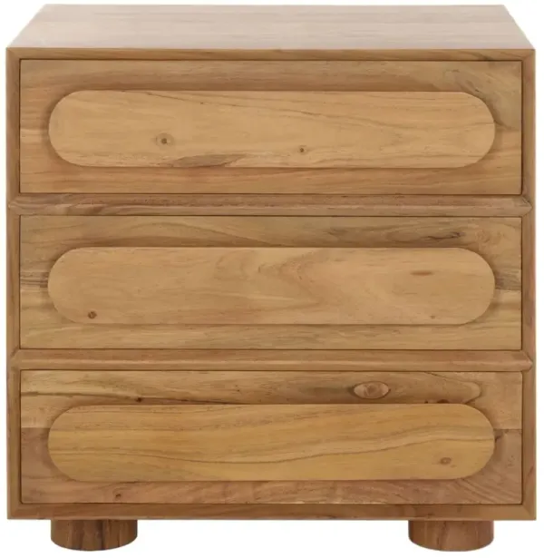 Veyren 3-Drawer Nightstand, Natural