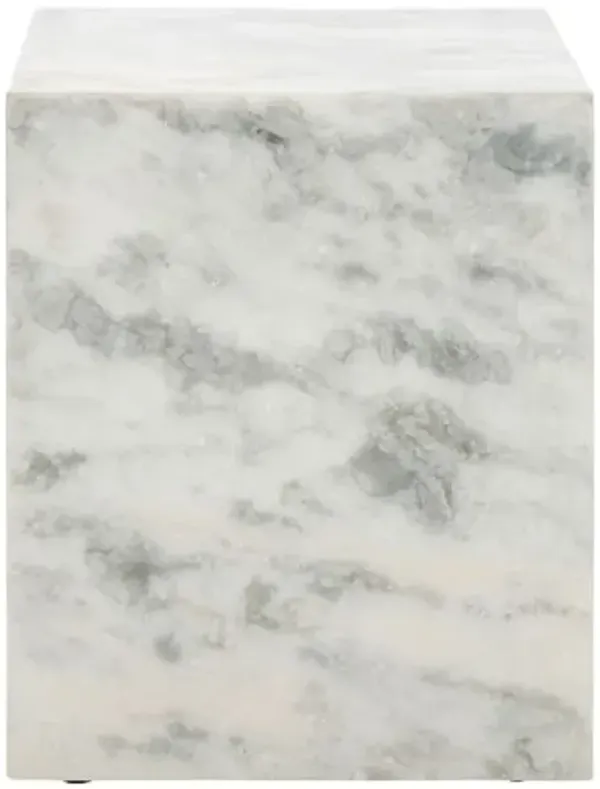 Teylor Marble Accent Table - White - 18Hx14.5Wx14.5D in