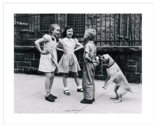 Dog Eating Ice Cream Cone by William Milnarik Print - 1000Museums - White