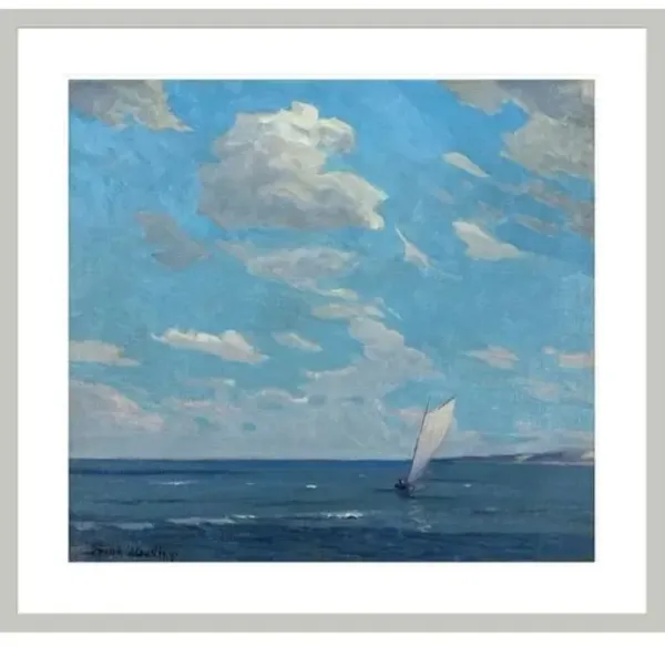 Off Duneland Shores by Frank V. Dudley Framed Print - 1000Museums - Silver