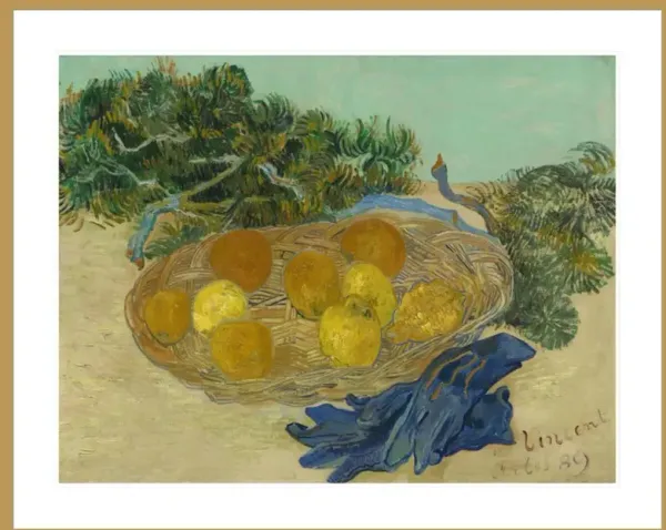Still Life of Oranges & Lemons with Blue Gloves by Vincent van Gogh Print