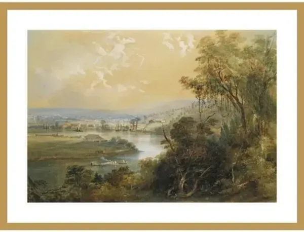 Brisbane by Conrad Martens Framed Print - 1000Museums - Gold