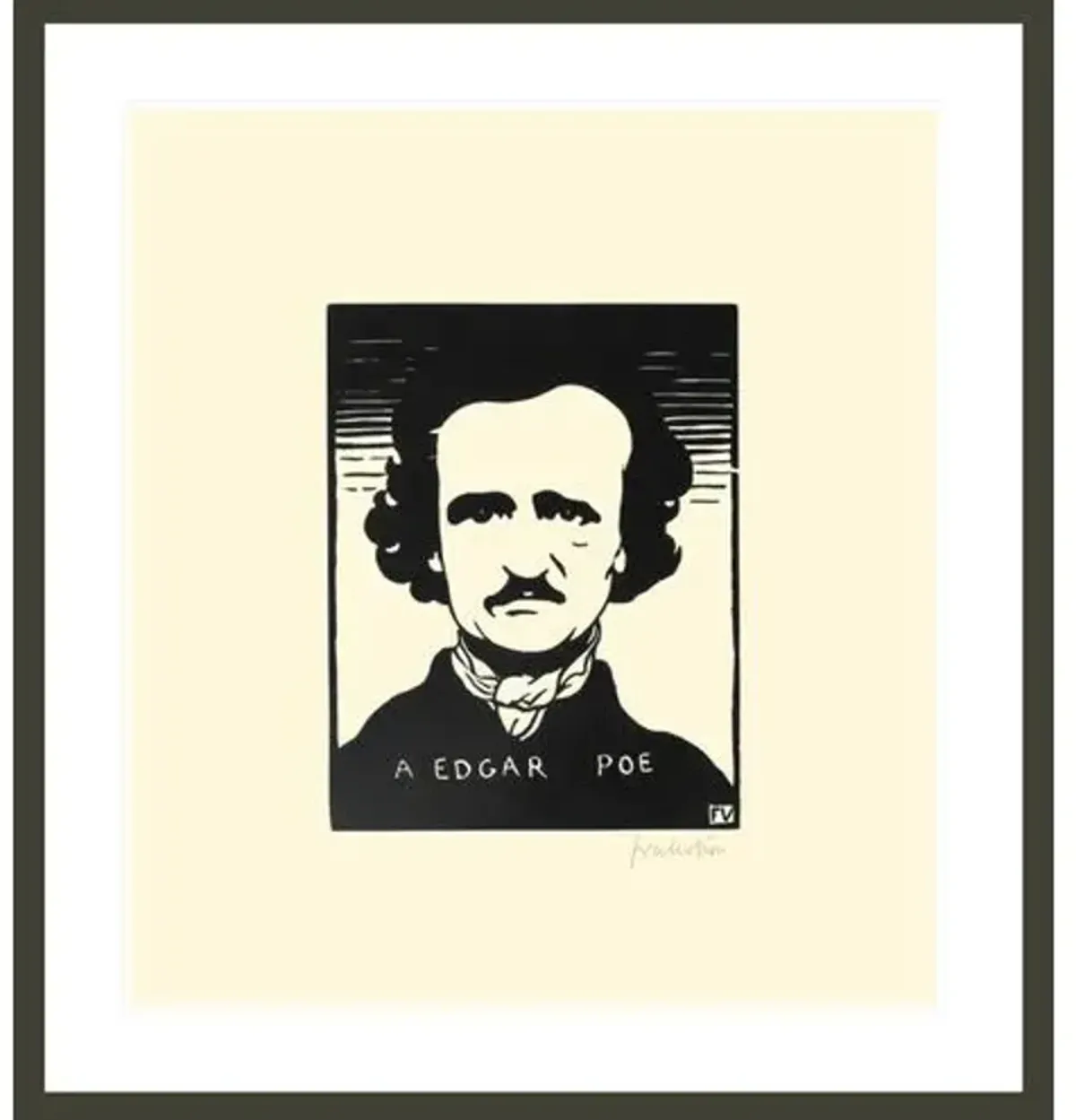 A Edgar Poe (To Edgar Poe) by Félix Vallotton Framed Print - 1000Museums - Black