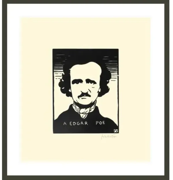 A Edgar Poe (To Edgar Poe) by Félix Vallotton Framed Print - 1000Museums - Black