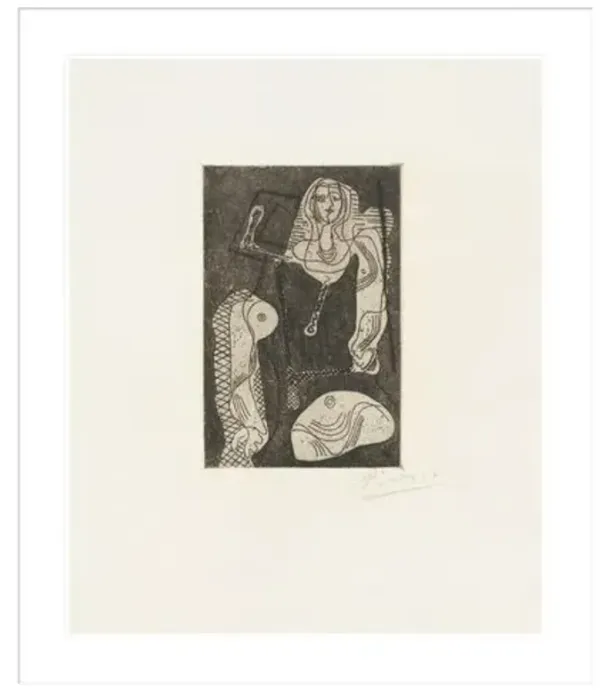 Femme from Picasso Oeuvres by Pablo Picasso Framed Print - 1000Museums - White