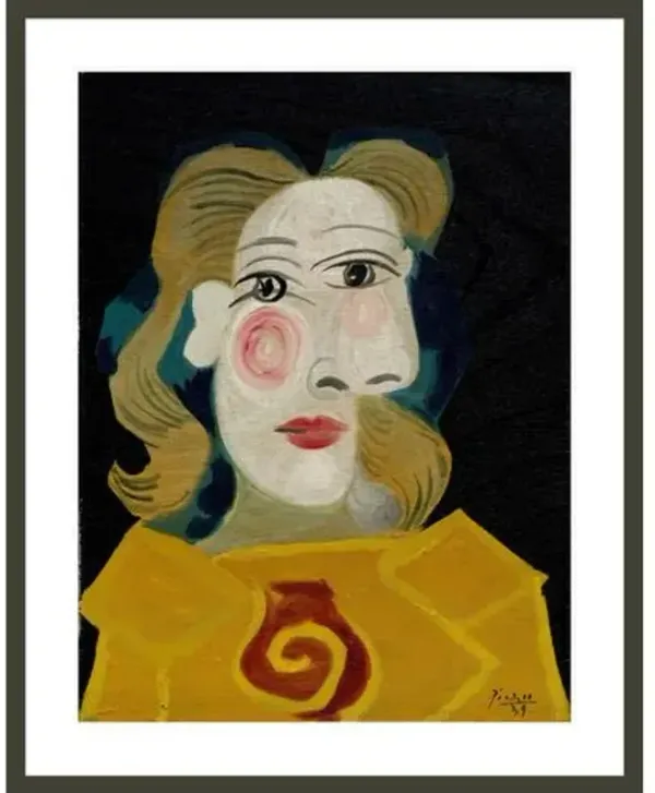 Head of a Woman (Dora Maar) by Pablo Picasso Framed Print - 1000Museums - Black