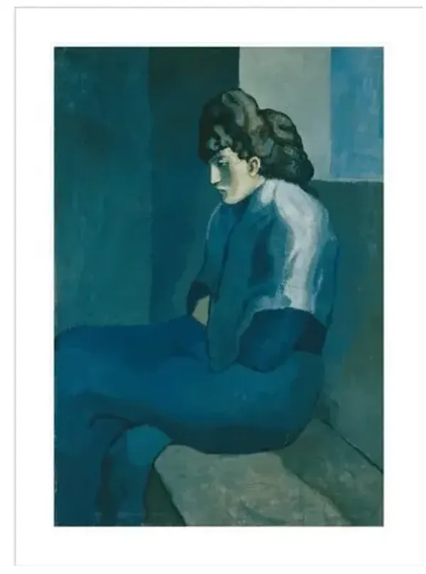 Melancholy Woman by Pablo Picasso Framed Print - 1000Museums - White