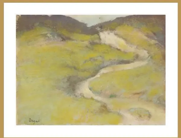 Pathway in a Field by Edgar Degas Framed Print