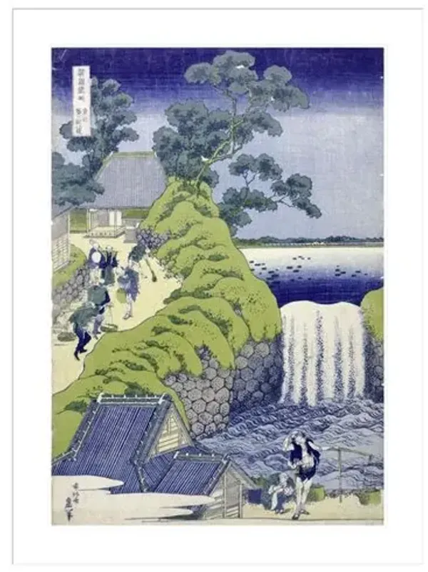 Aoigaoka Waterfall in the Eastern Capital by Katsushika Hokusai Print - 1000Museums - White