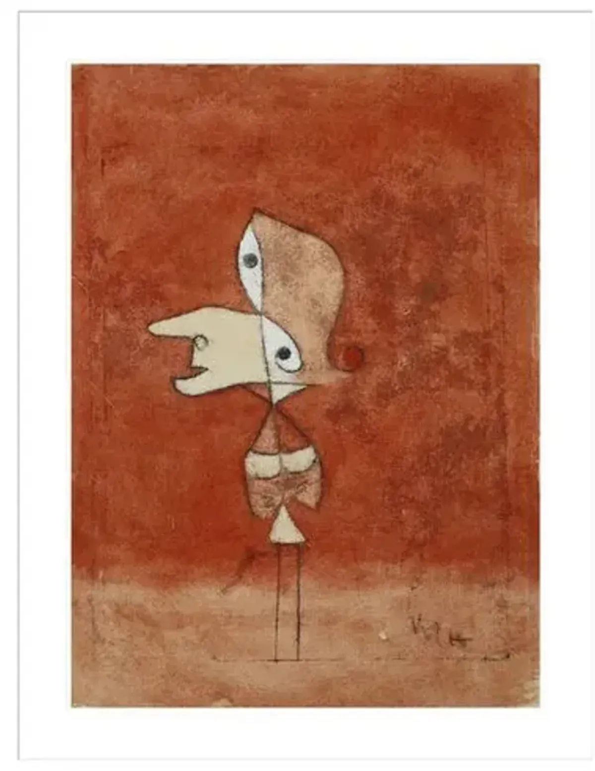 Portrait of Brigitte (Whole Figure) by Paul Klee Framed Print - 1000Museums - White