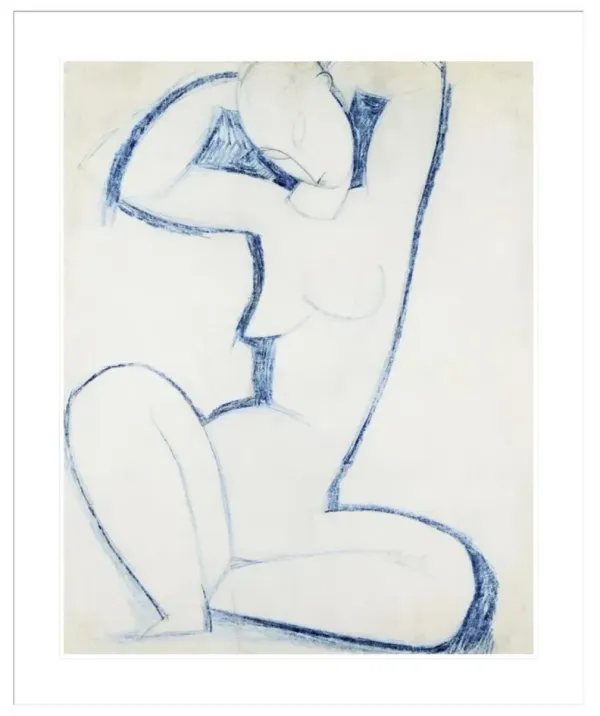 Blue Caryatid II by Amedeo Modigliani Framed Print