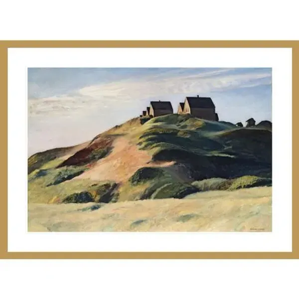 Corn Hill (Truro Cape Cod) by Edward Hopper Framed Print - 1000Museums - Gold