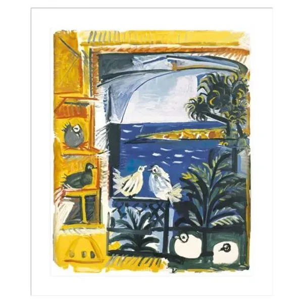 The Pigeons by Pablo Picasso Framed Print - 1000Museums - White