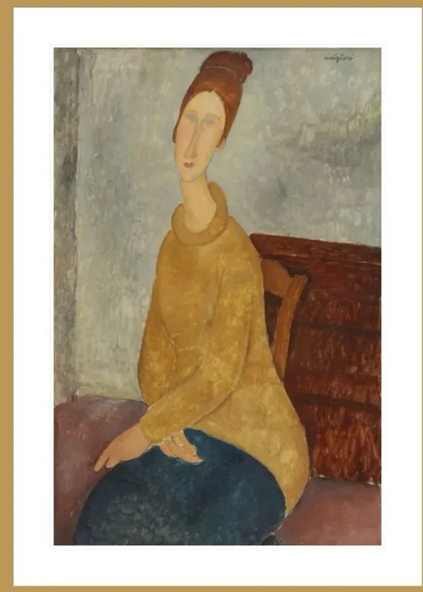 Jeanne Hébuterne with Yellow Sweater by Amedeo Modigliani Framed Print