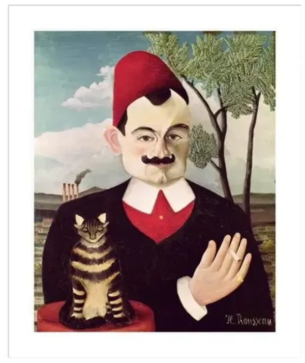 Portrait of Pierre Loti (1850-1923) by Henri Rousseau Framed Print - 1000Museums - White