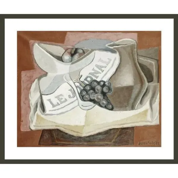 The Bunch of Grapes by Juan Gris Framed Print - 1000Museums - Black