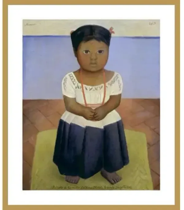 Delfina Flores by Diego Rivera Framed Print - 1000Museums - Gold