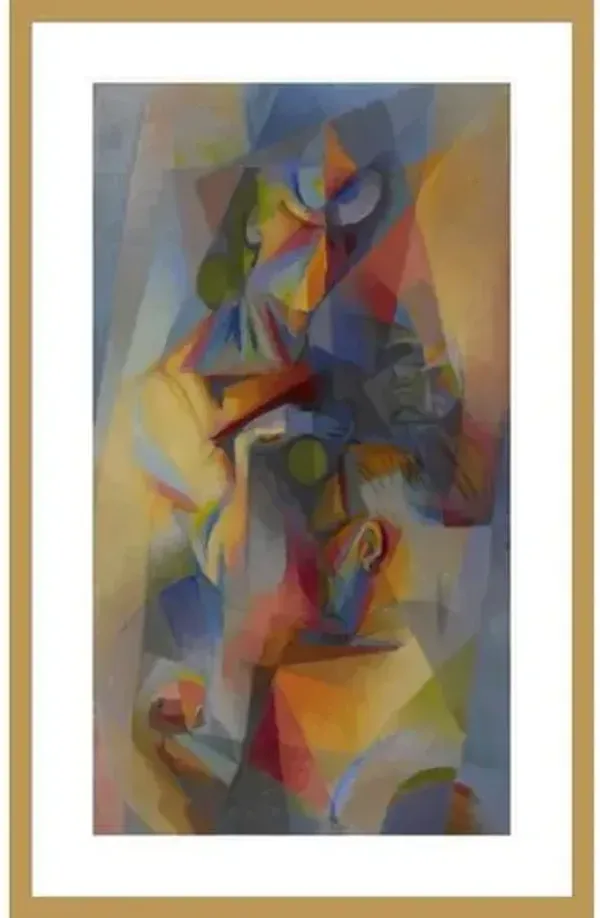Au Café (Synchromy) by Stanton MacDonald-Wright Framed Print - 1000Museums - Gold