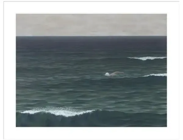 Swimmer by Alex Colville Framed Print - 1000Museums - White